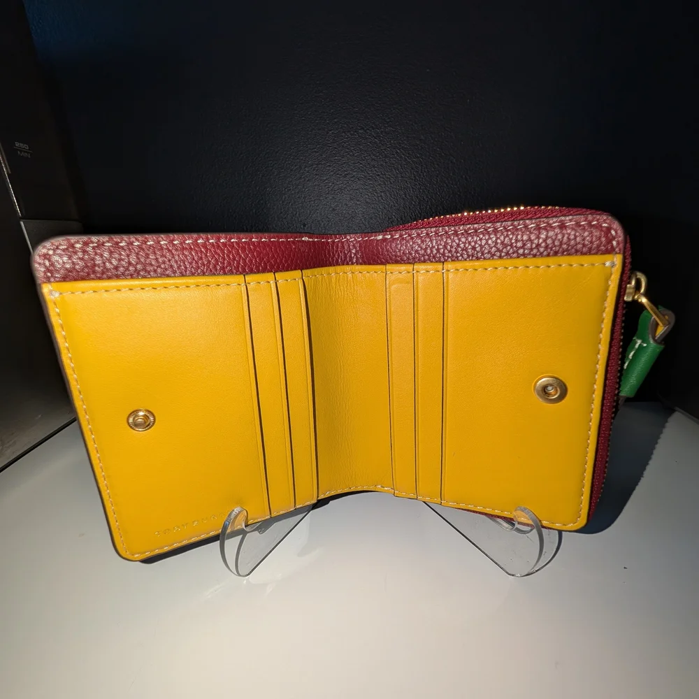 Tory Burch Perry Color-Block Bi-Fold Small Wallet With Tory-Branded Dust Bag